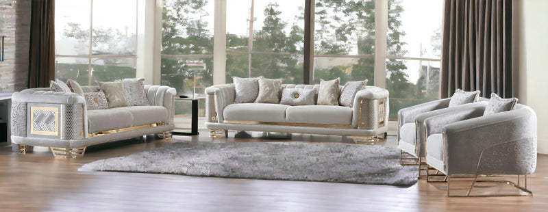 Romance 4 pieces Living Room Set, Cream