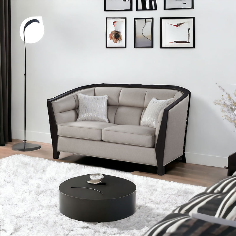 Beige And Black Loveseat