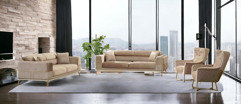 Berlin 4 pieces Living Room Set, Beige