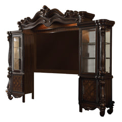 Dark Brown Solid Wood Cabinet Enclosed Storage Entertainment Center