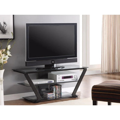 Benzara Fancy Contemporary Style TV Console, Black BM156182