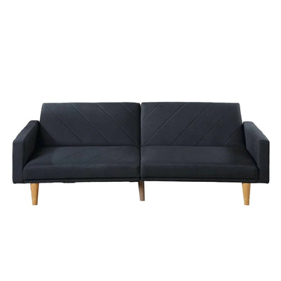 Benzara Fabric Adjustable Sofa with Chevron Pattern and Splayed Legs