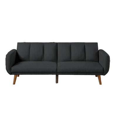 Benzara Adjustable Upholstered Sofa with Track Armrests and Angled Legs