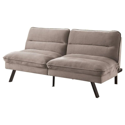Benzara Fabric Futon Sofa with Split Back and Angled Legs, Gray BM233787